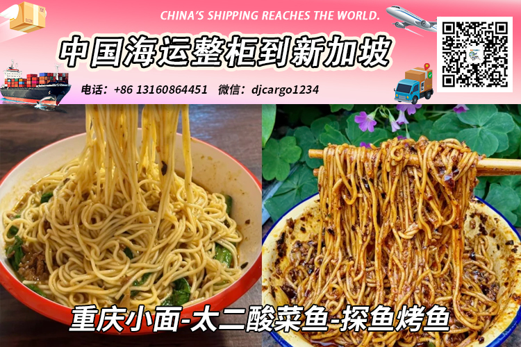 重庆小面-太二酸菜鱼-探鱼烤鱼海运整柜拼箱到新加坡全程-18°