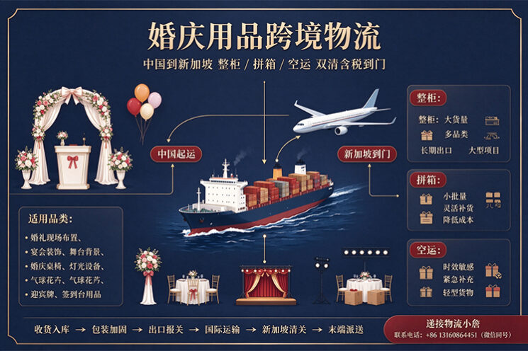 【整柜/拼箱】婚庆用品海运/空运到新加坡双清含税到门